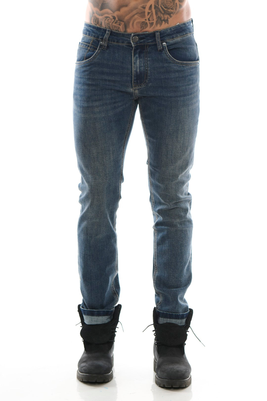 Jeans Basic Lavaggio Blu Vintage