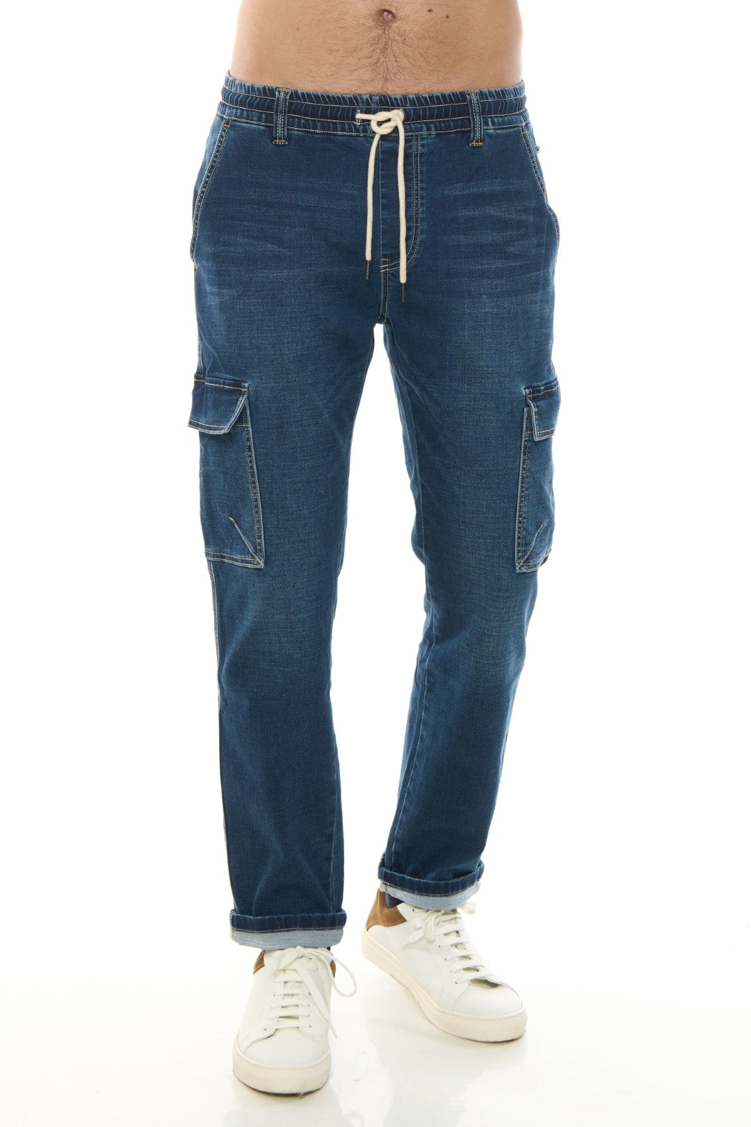 Jeans Cargo con coulisse Scuro