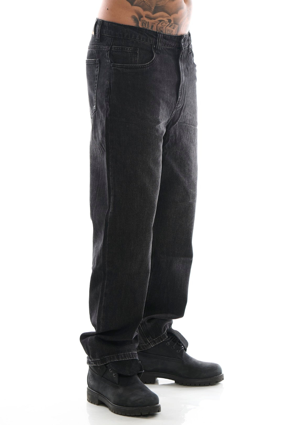 Jeans 5 tasche Baggy Denim Nero