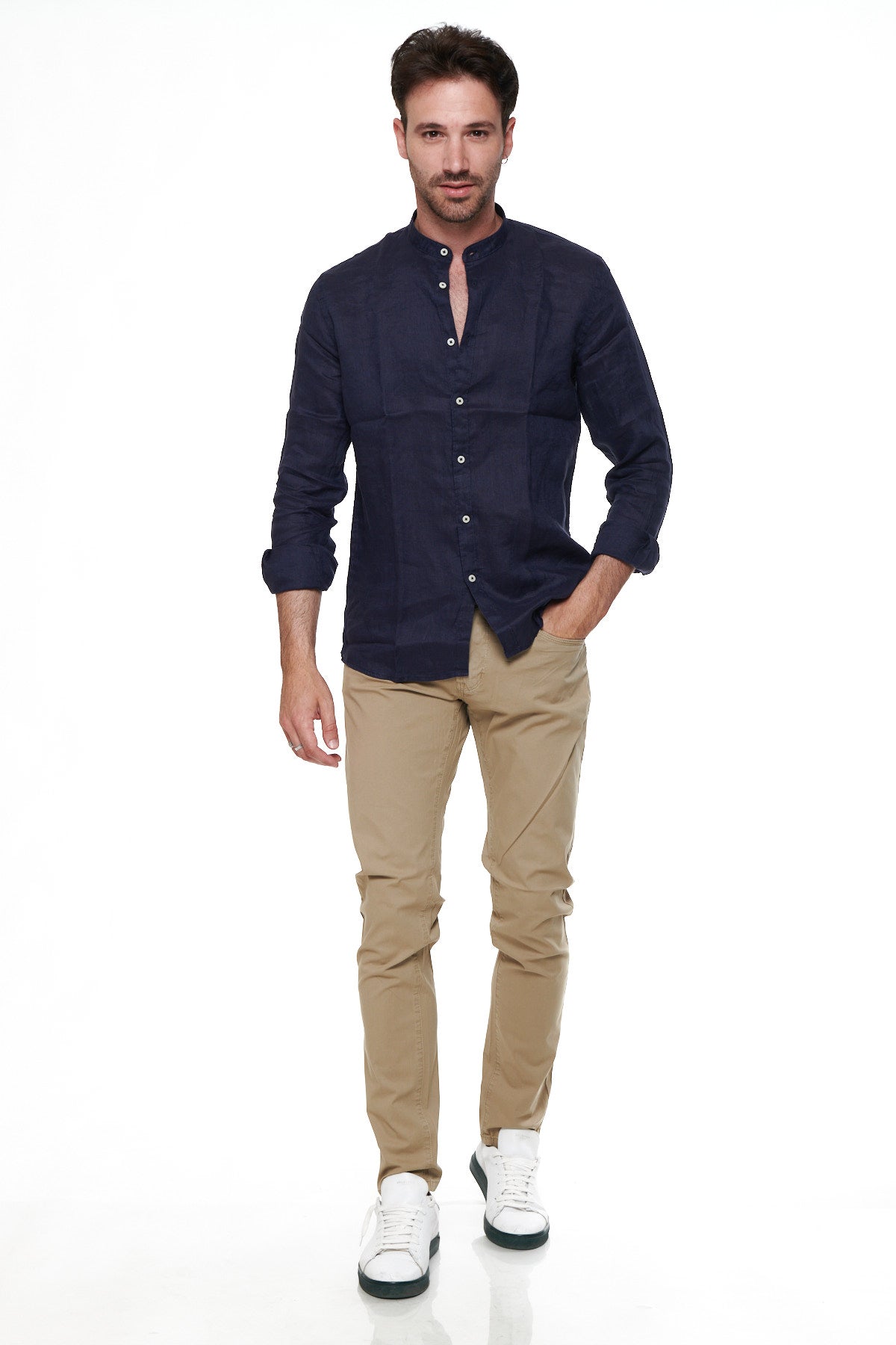 Camicia coreana Puro Lino