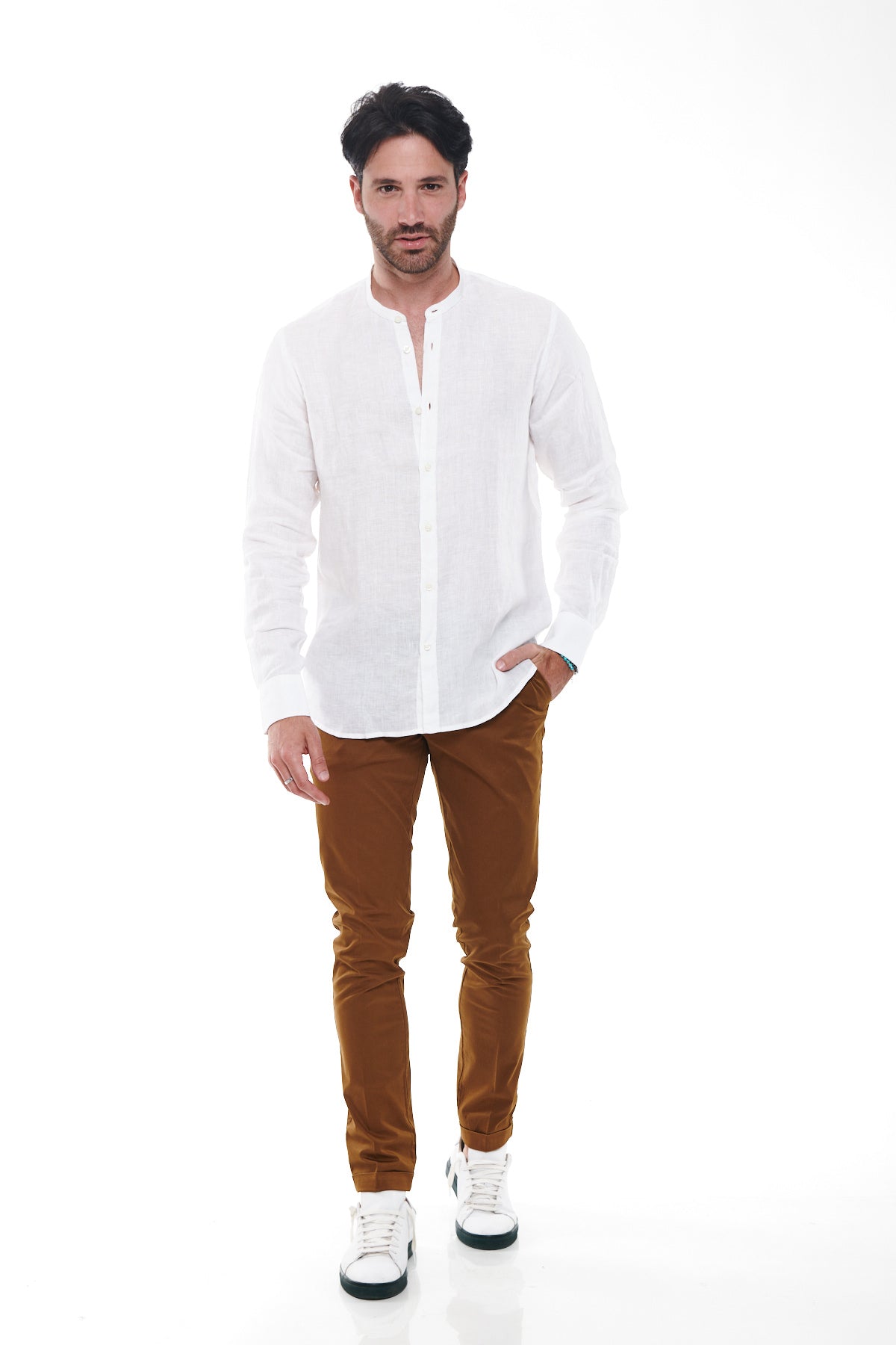 Camicia coreana Puro Lino