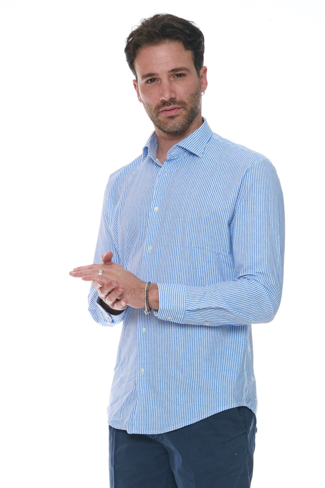 Camicia B-stretch Rigata