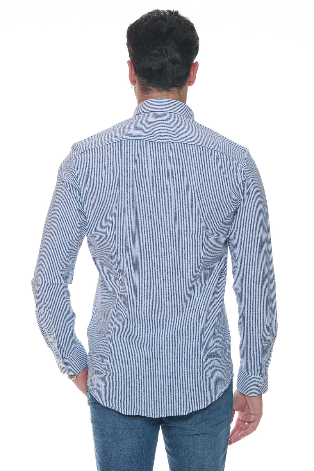 Camicia B-stretch Rigata