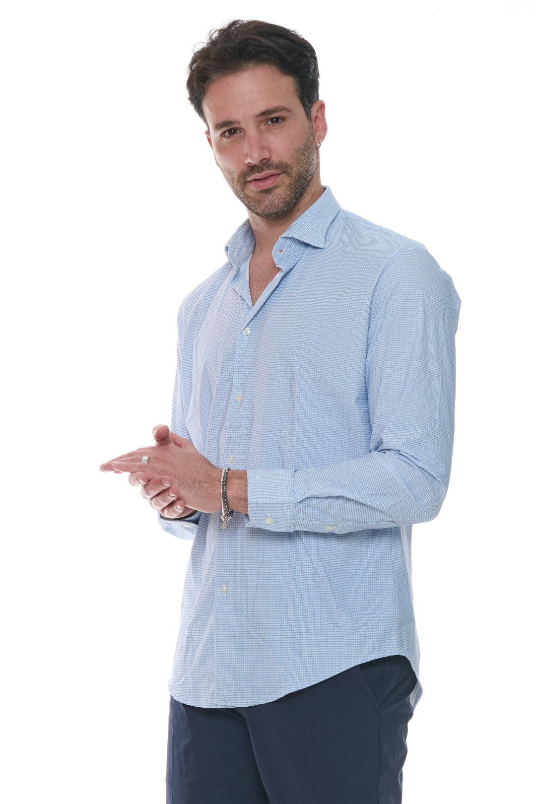 Camicia B-stretch Micro Fantasia