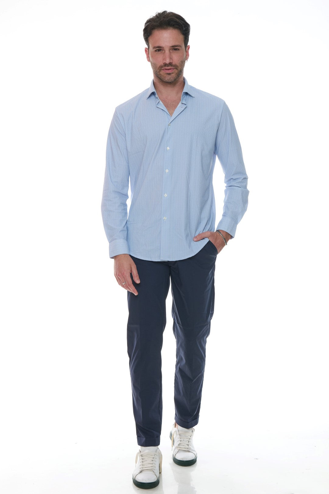 Camicia B-stretch Micro Fantasia