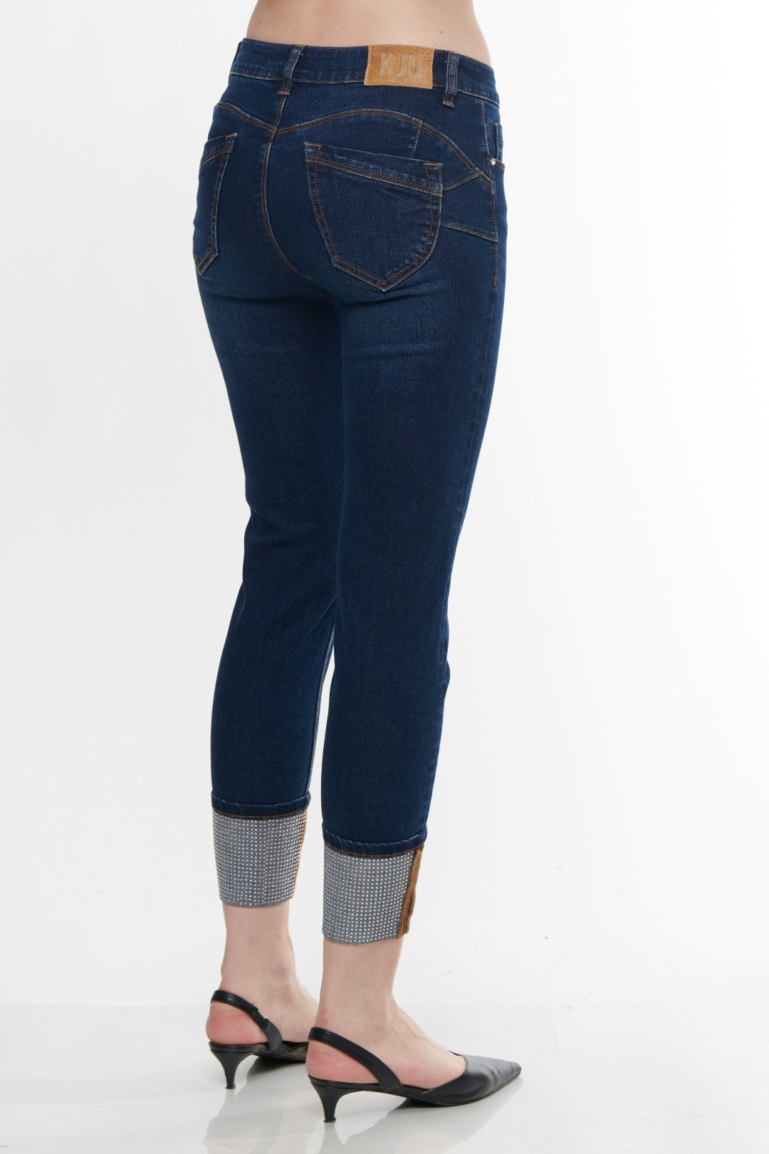 Jeans 5 tasche Blu con Strass