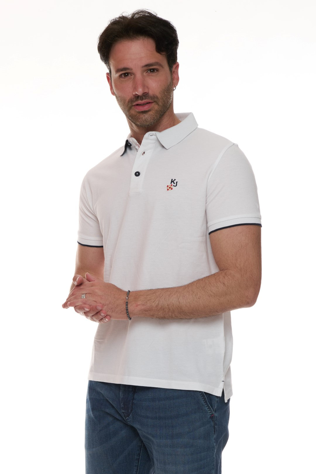 Polo con ricamo fiorellino