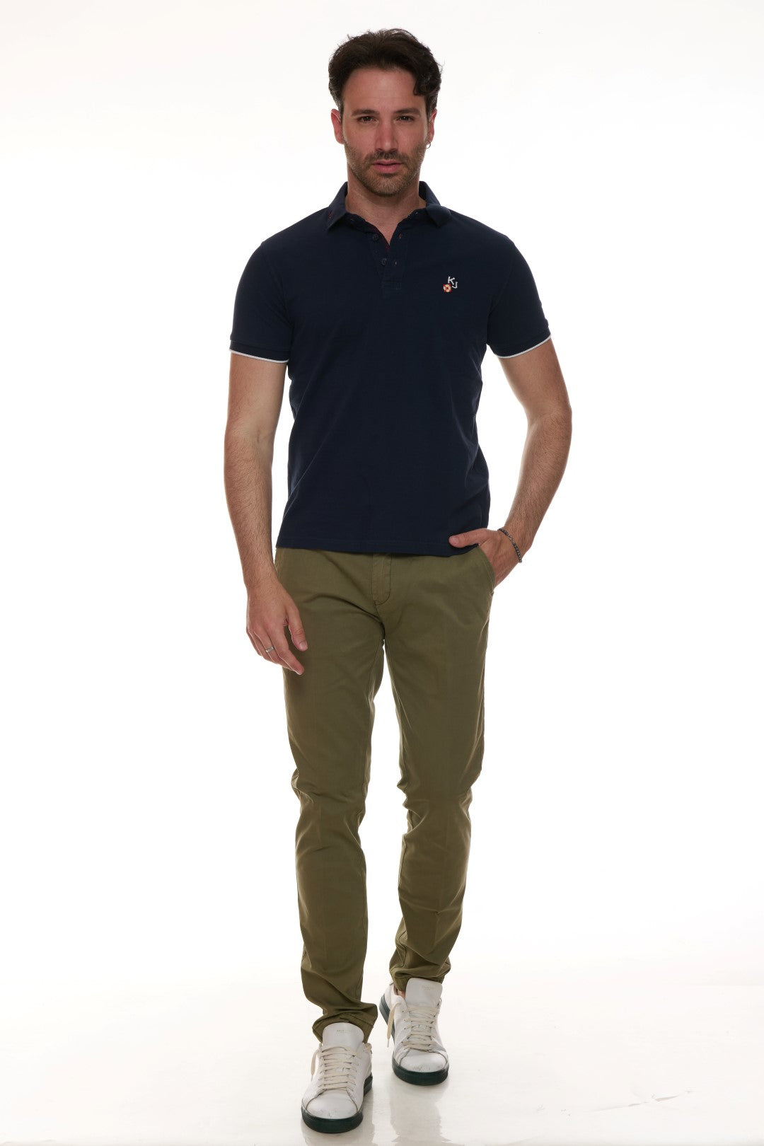 Polo con ricamo fiorellino
