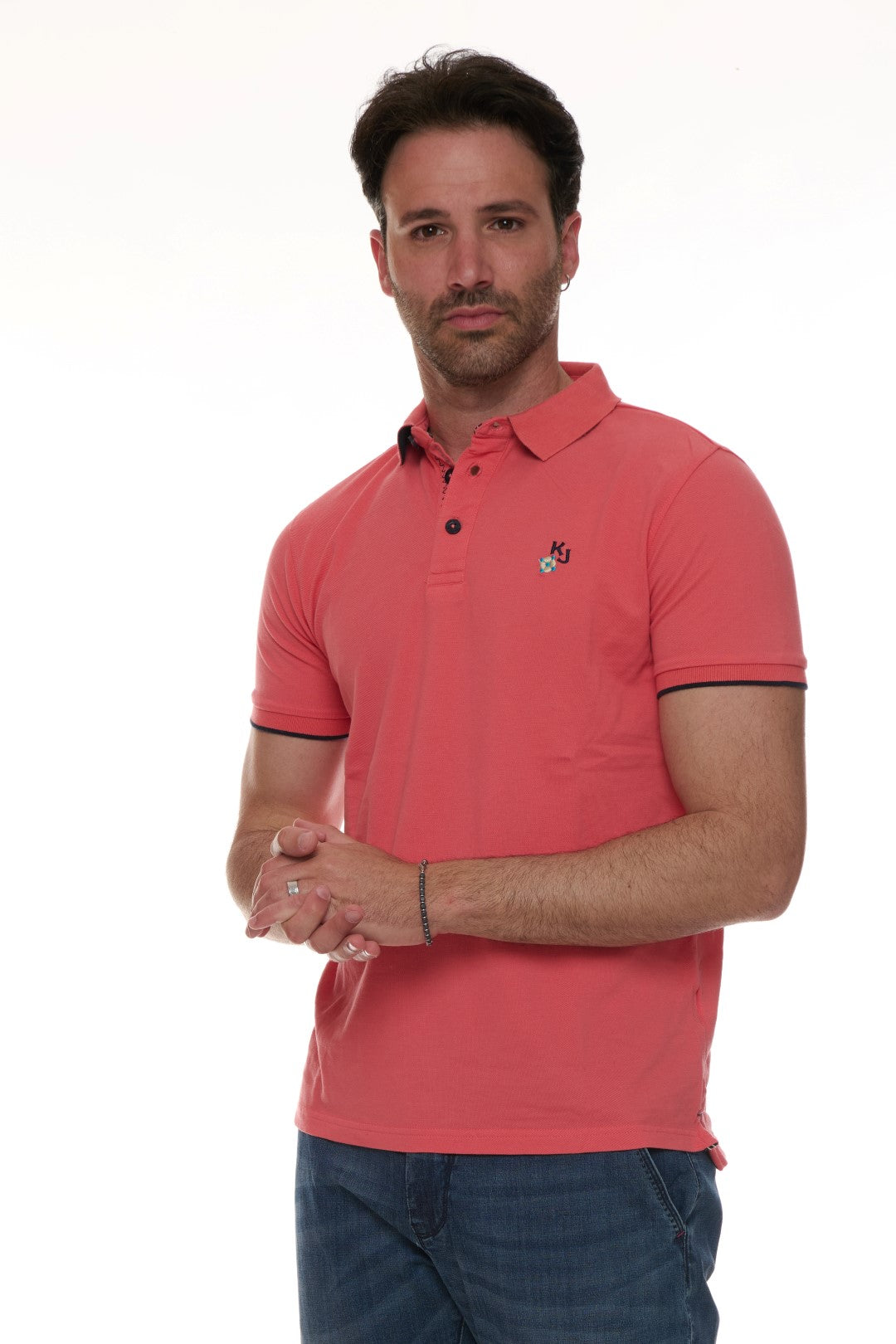 Polo con ricamo fiorellino