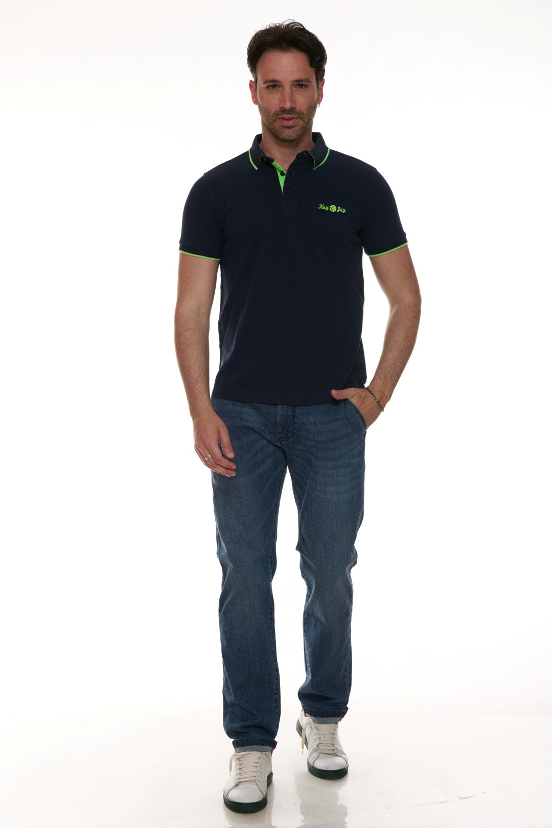 Polo con ricamo Fluo