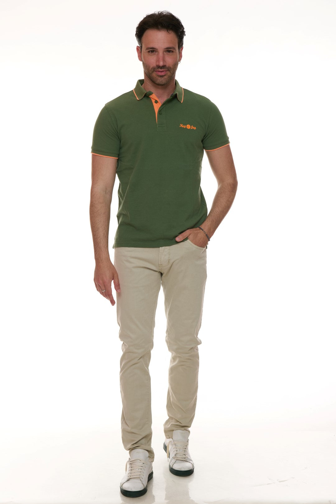 Polo con ricamo Fluo