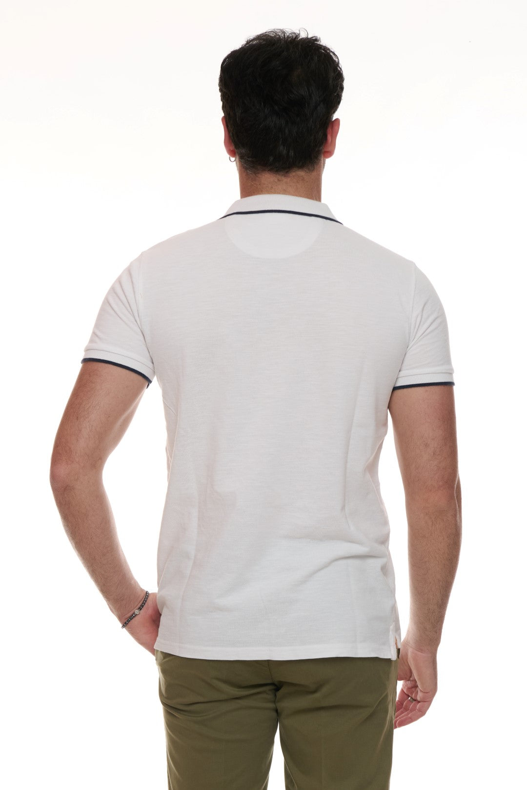 Polo Piquet Slub con ricamo contrasto