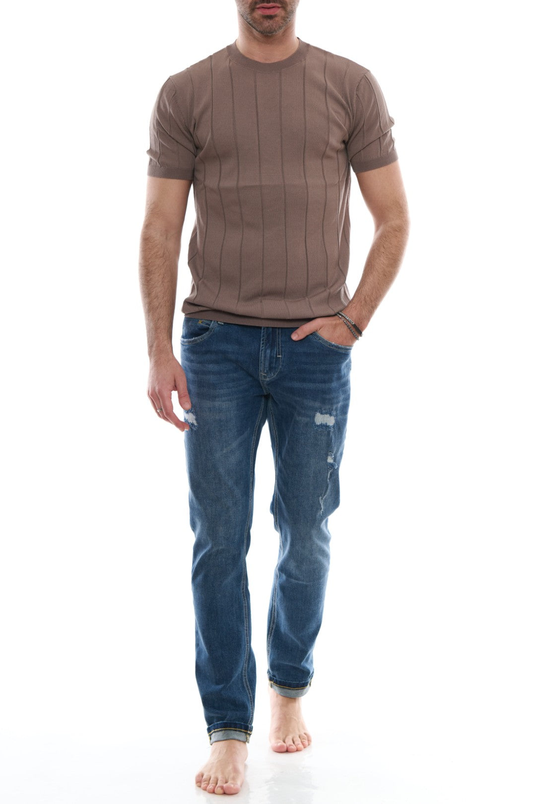 Maglia Girocollo Rigata