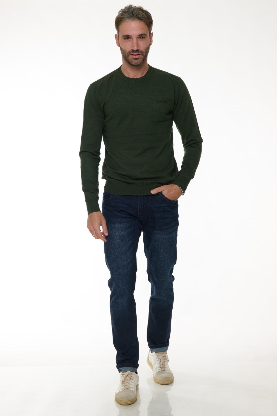 Crewneck Sweater with Pocket