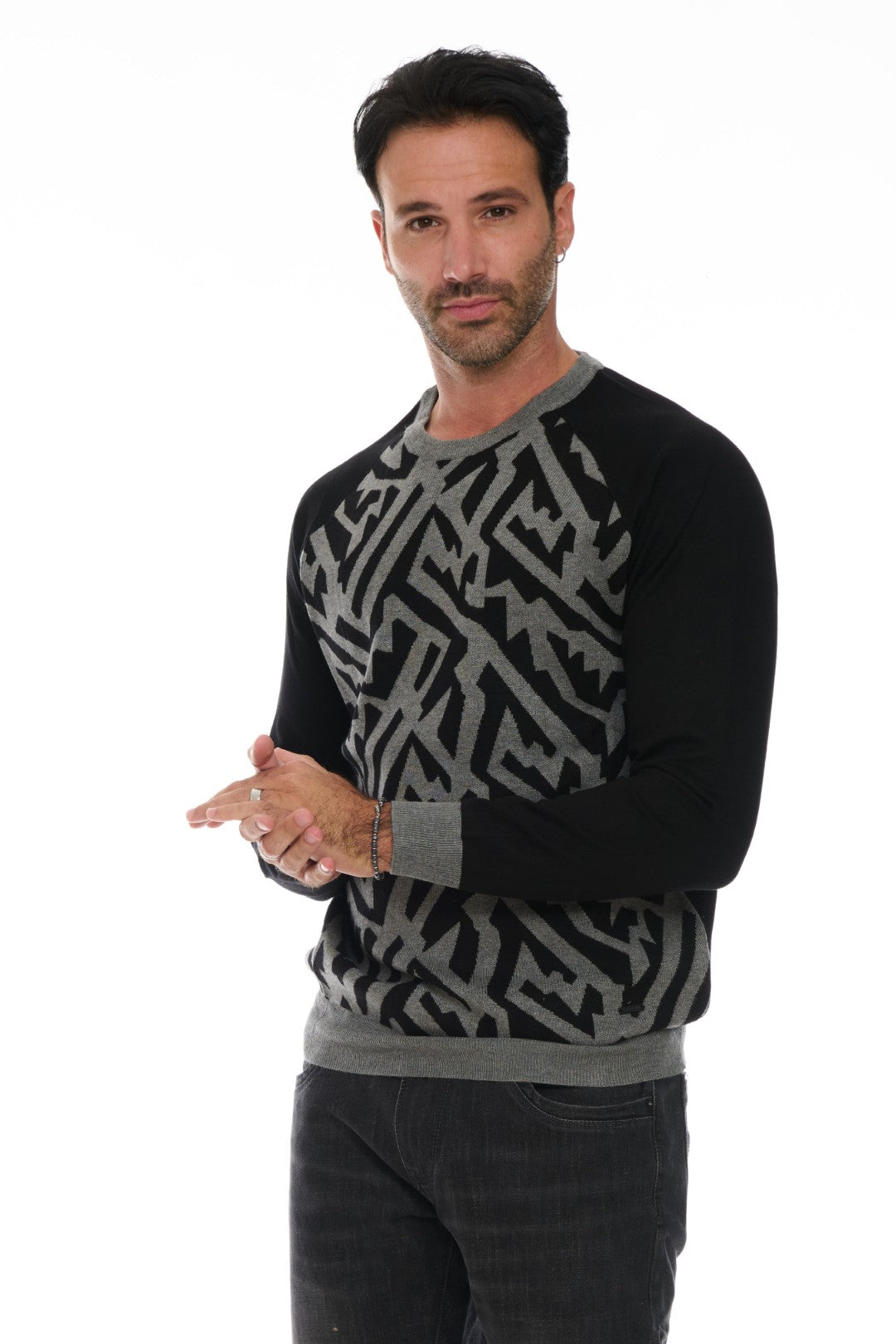 Maglia girocollo fantasia
