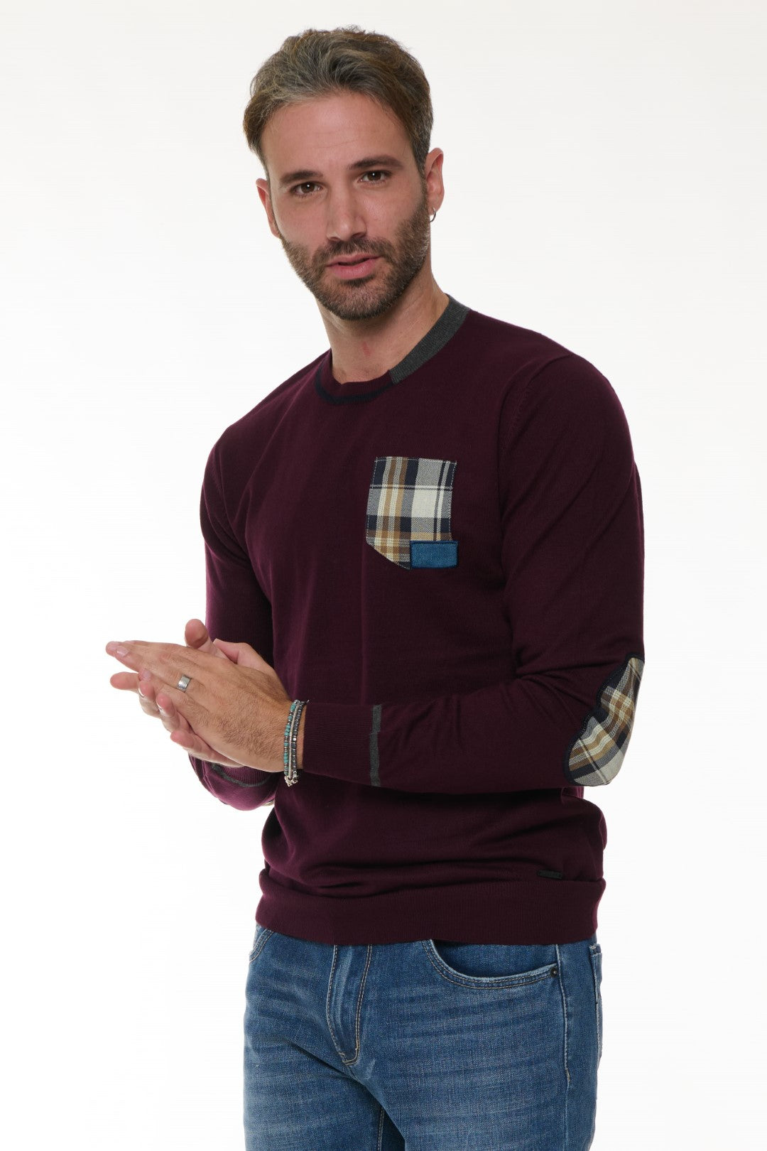 Maglia con taschino fantasia