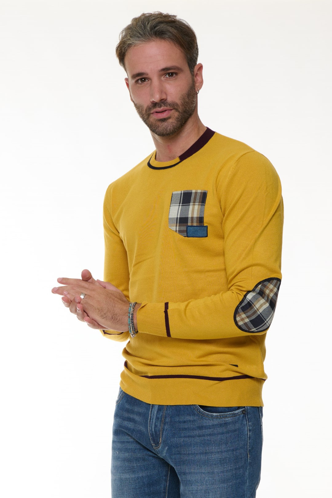 Maglia con taschino fantasia