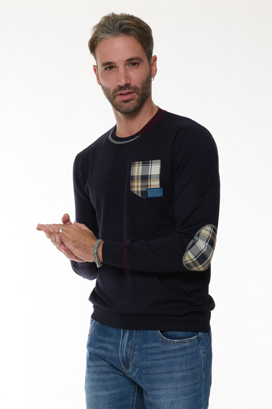 Maglia con taschino fantasia