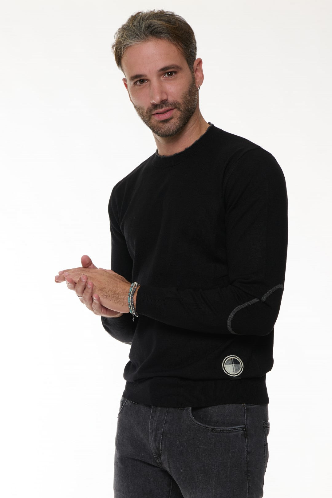 Maglia girocollo con patch