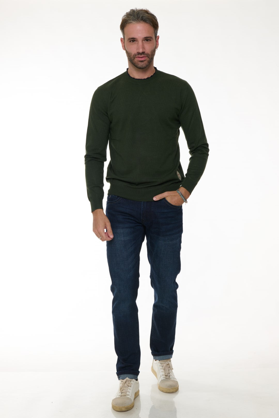 Maglia girocollo con patch