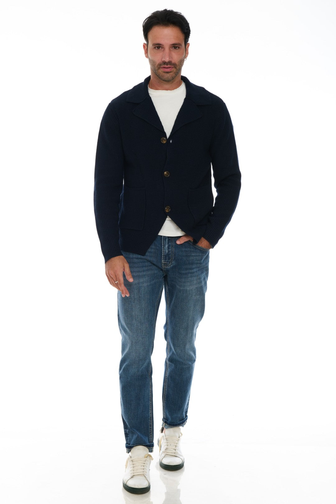 Cardigan con collo revers
