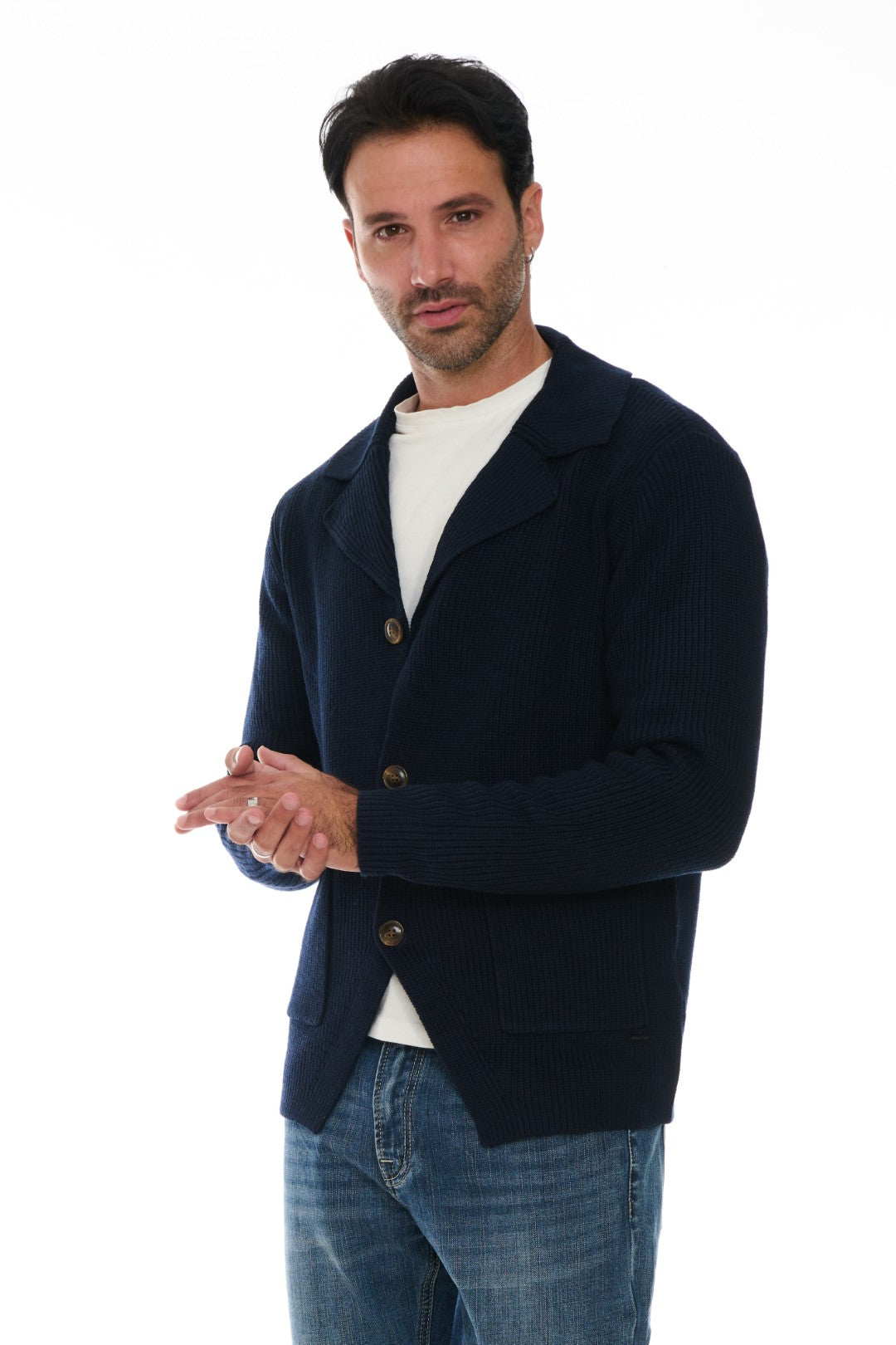 Cardigan con collo revers