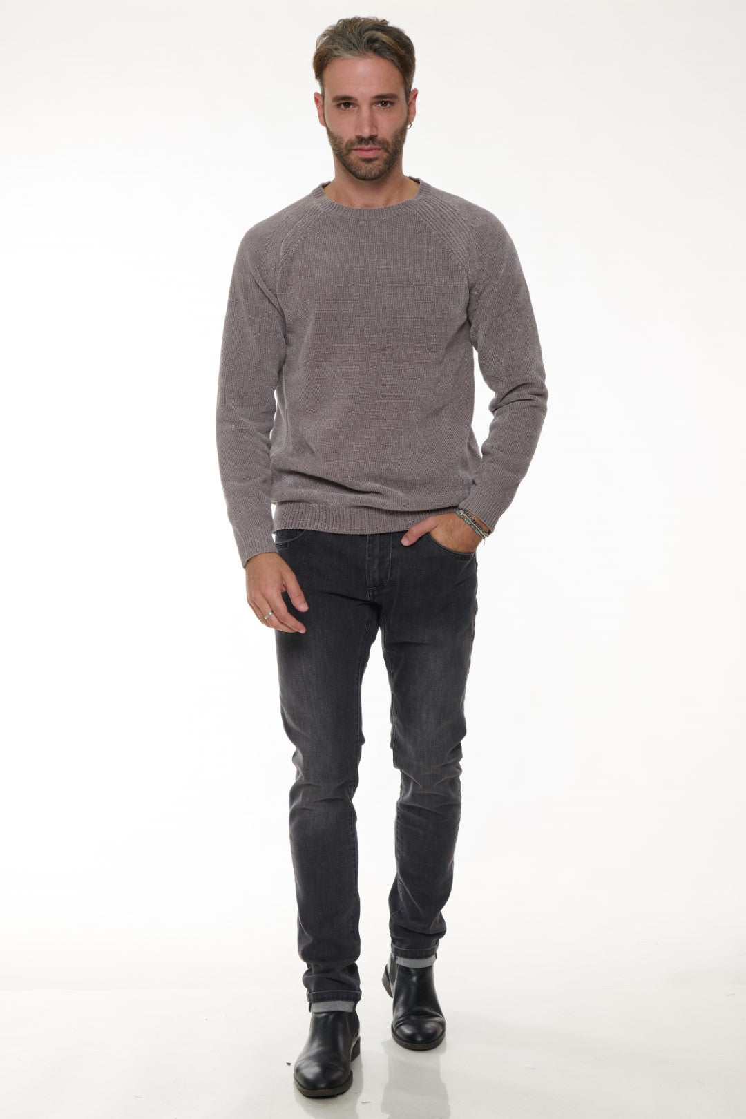 Maglia girocollo ciniglia