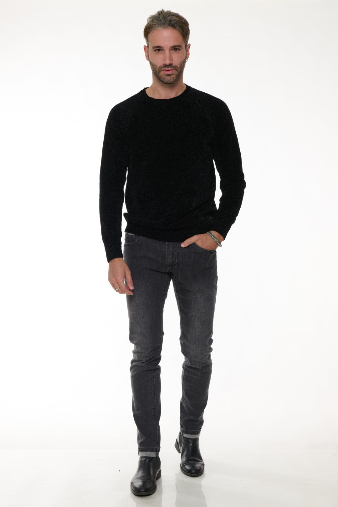 Maglia girocollo ciniglia