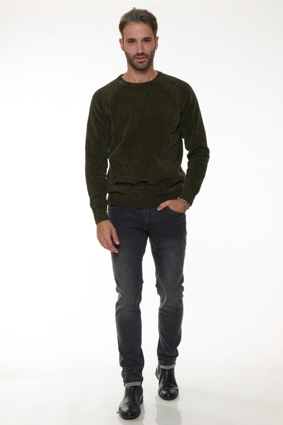 Maglia girocollo ciniglia