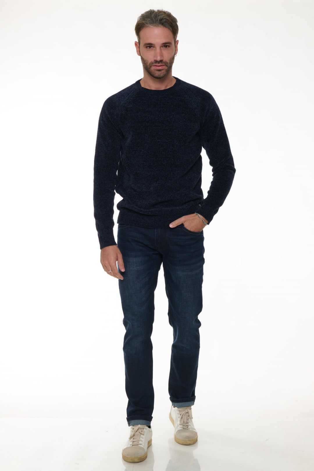 Maglia girocollo ciniglia