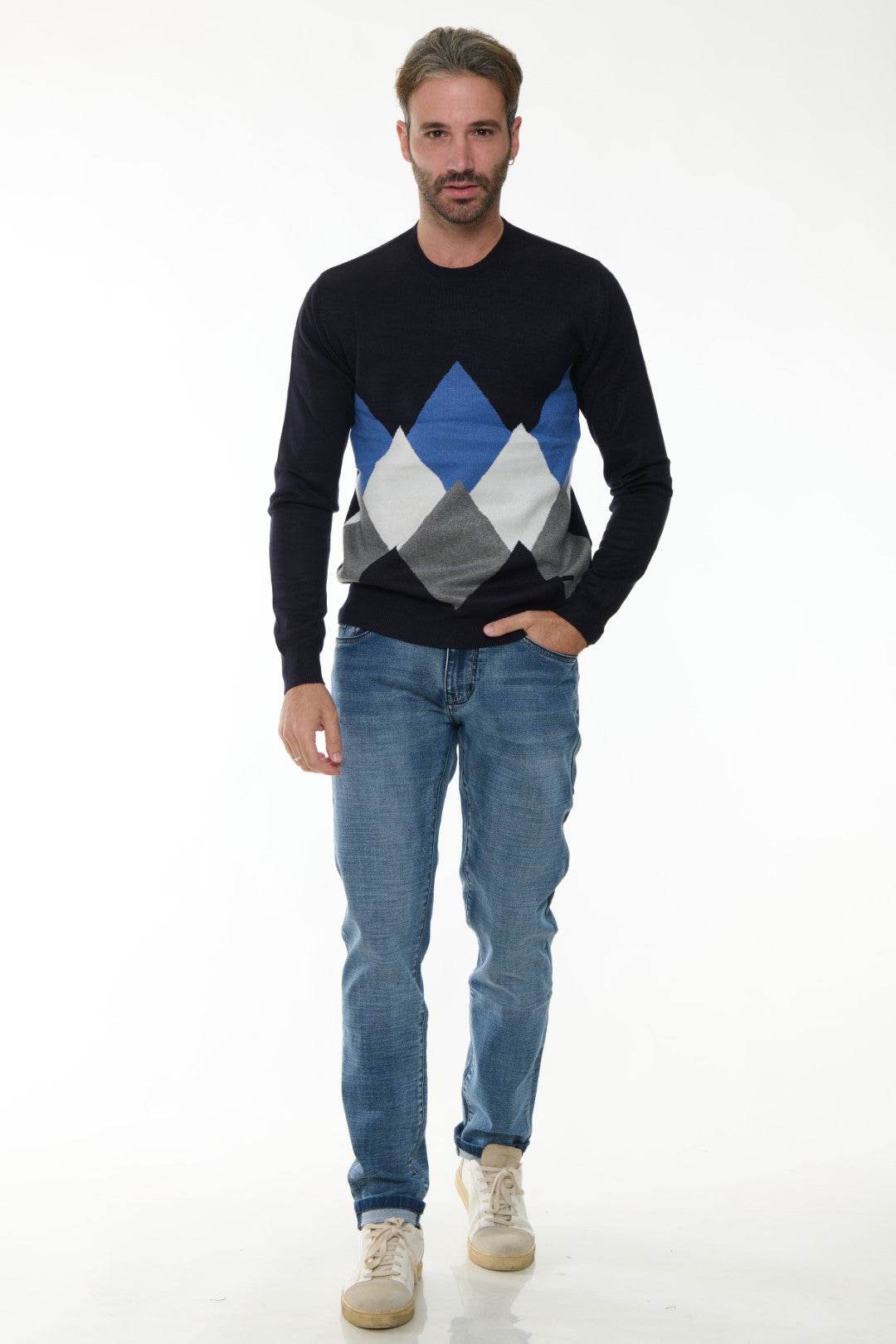 Maglia Girocollo Fantasia geometrica