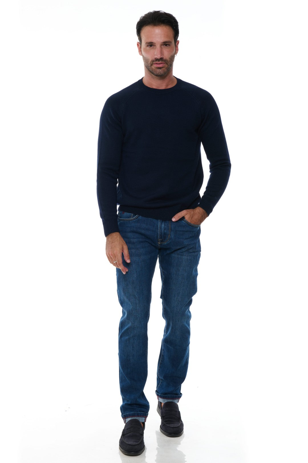 Maglia Girocollo Raglan Misto Lana