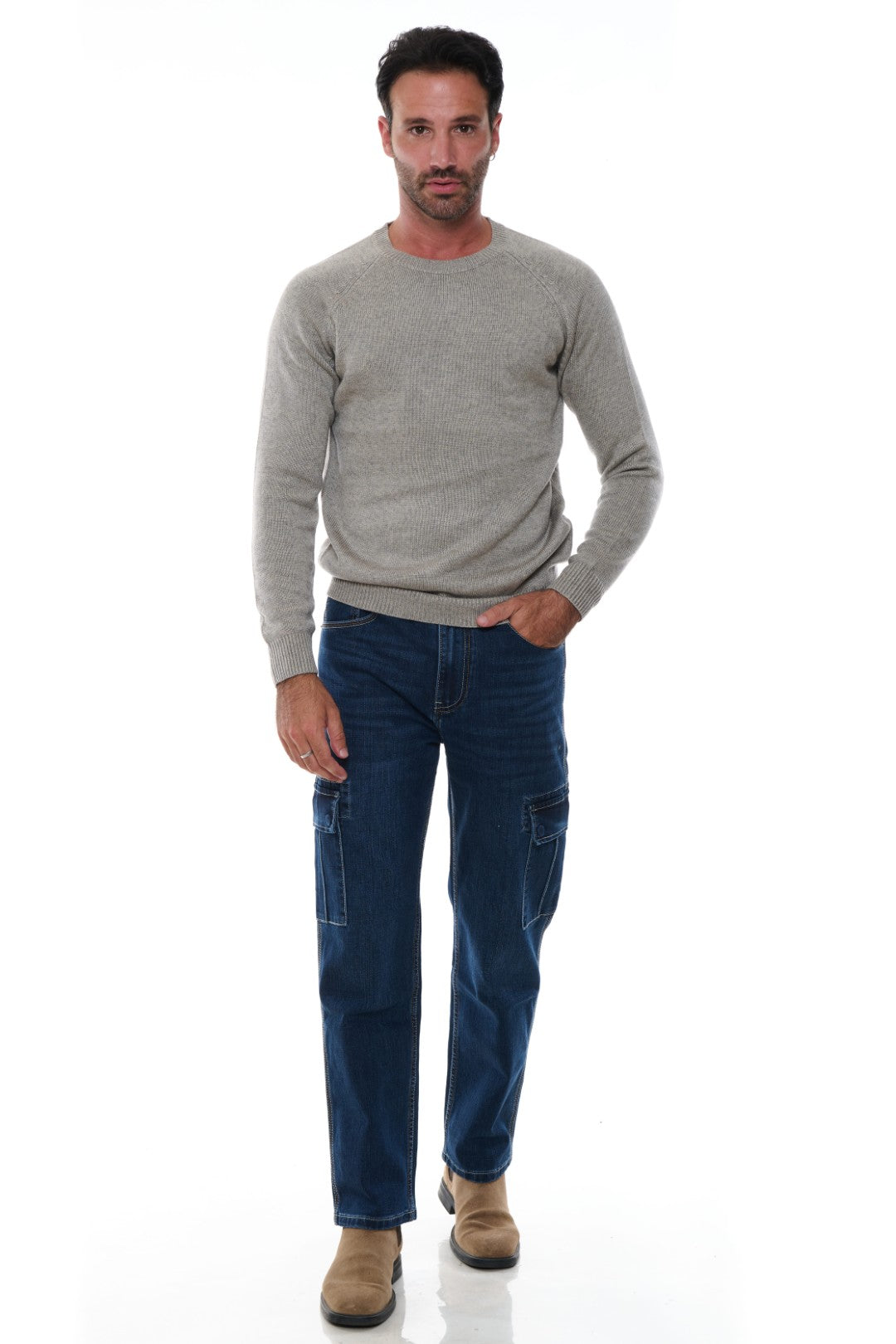 Maglia Girocollo Raglan Misto Lana