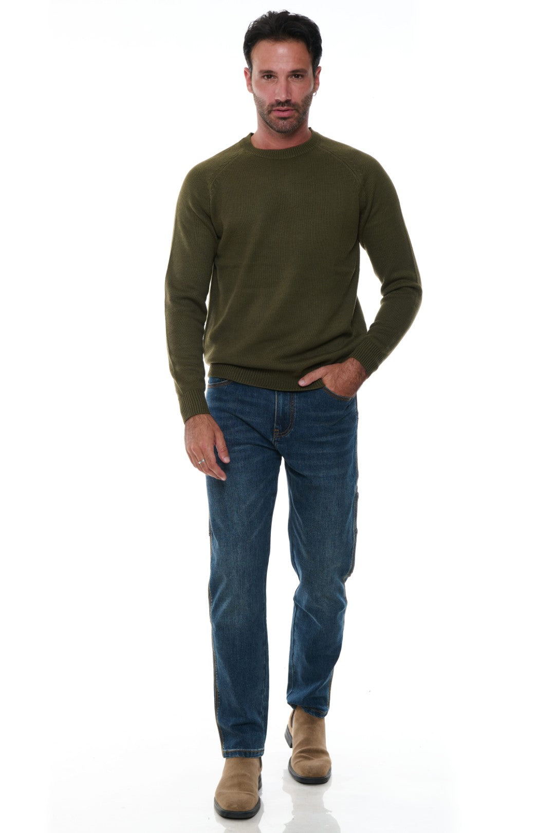 Maglia Girocollo Raglan Misto Lana
