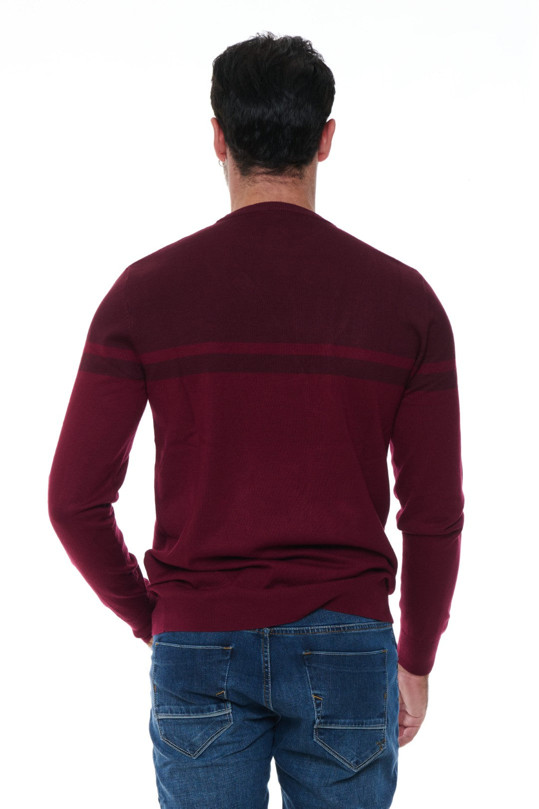 Maglia Girocollo a Fasce Bicolore