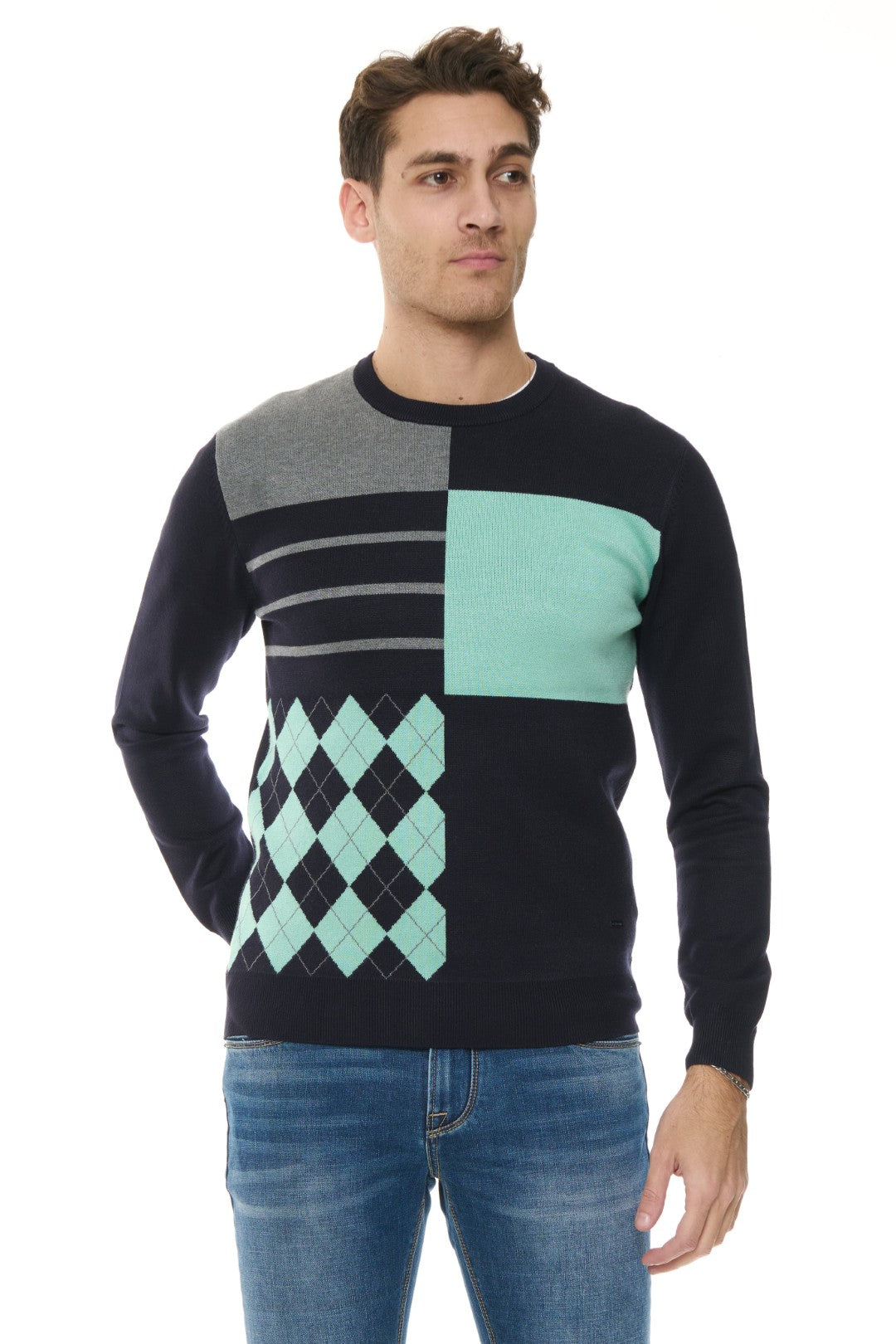 Maglia Girocollo Fantasia Geometrica