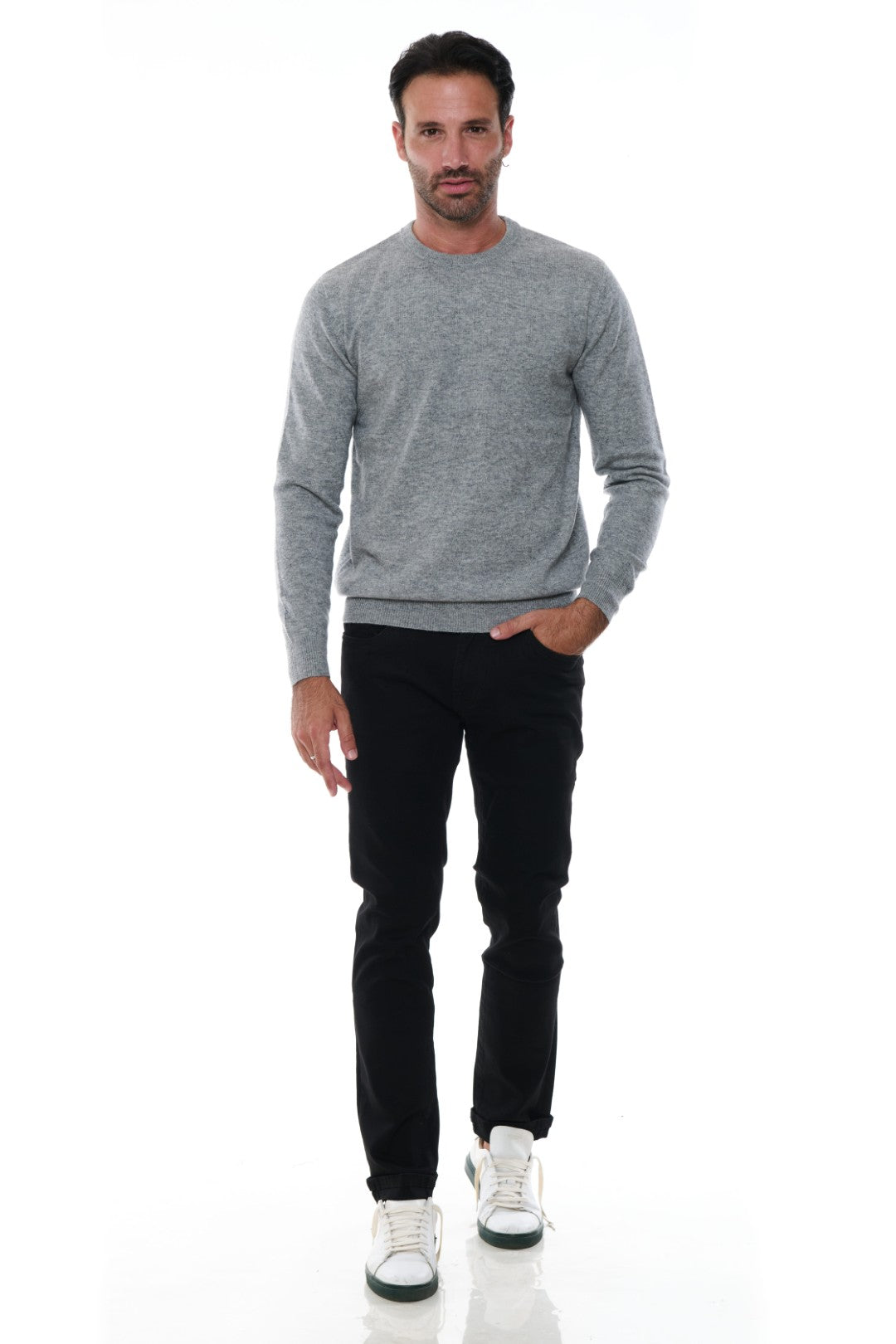 Maglia Girocollo Basico in Misto Cashmere