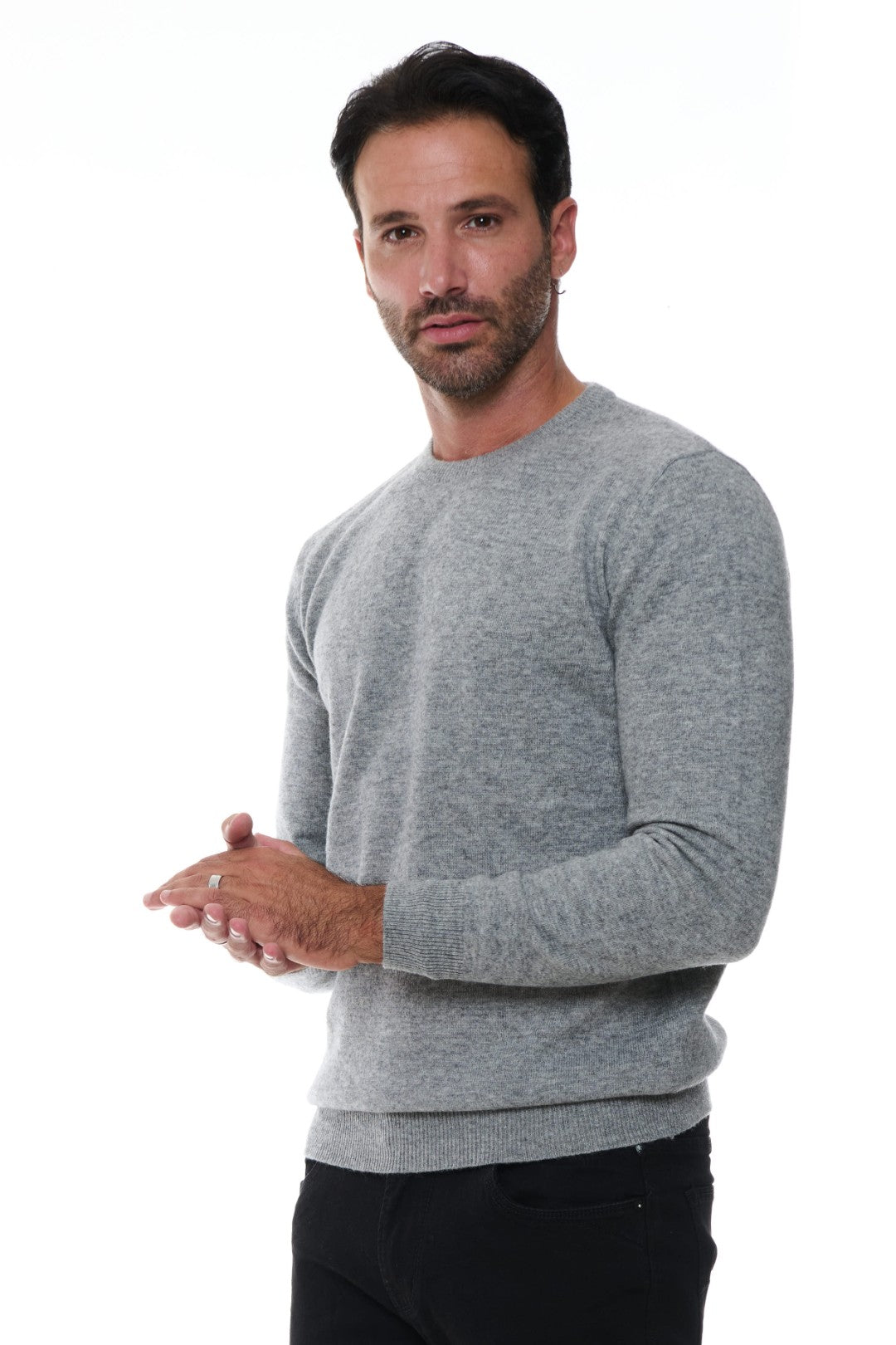 Maglia Girocollo Basico in Misto Cashmere