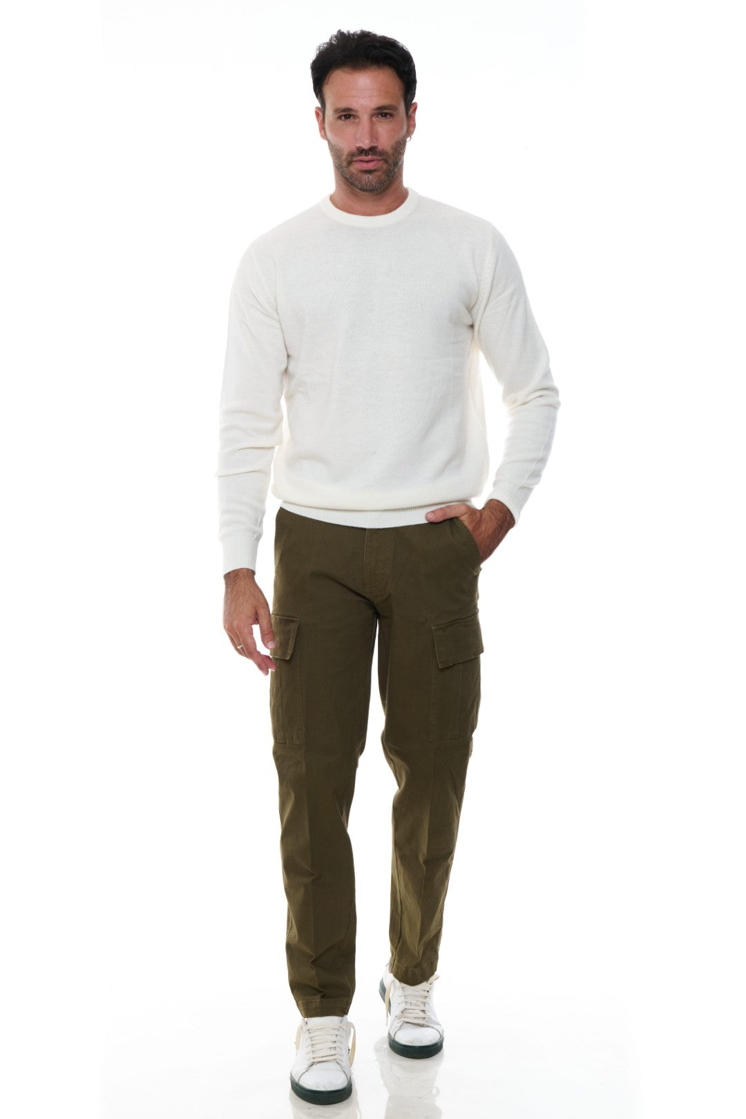 Maglia Girocollo Basico in Misto Cashmere