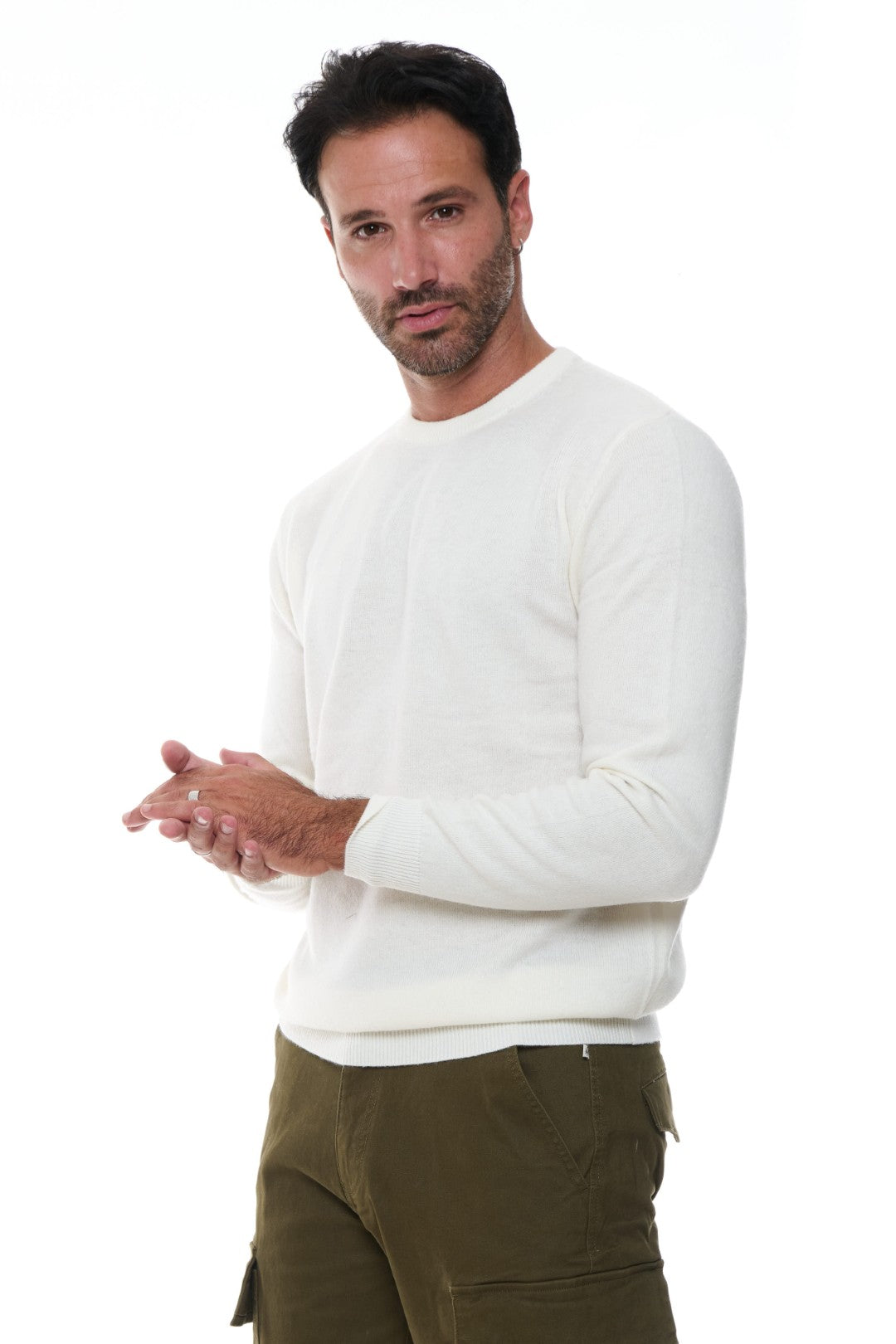 Maglia Girocollo Basico in Misto Cashmere