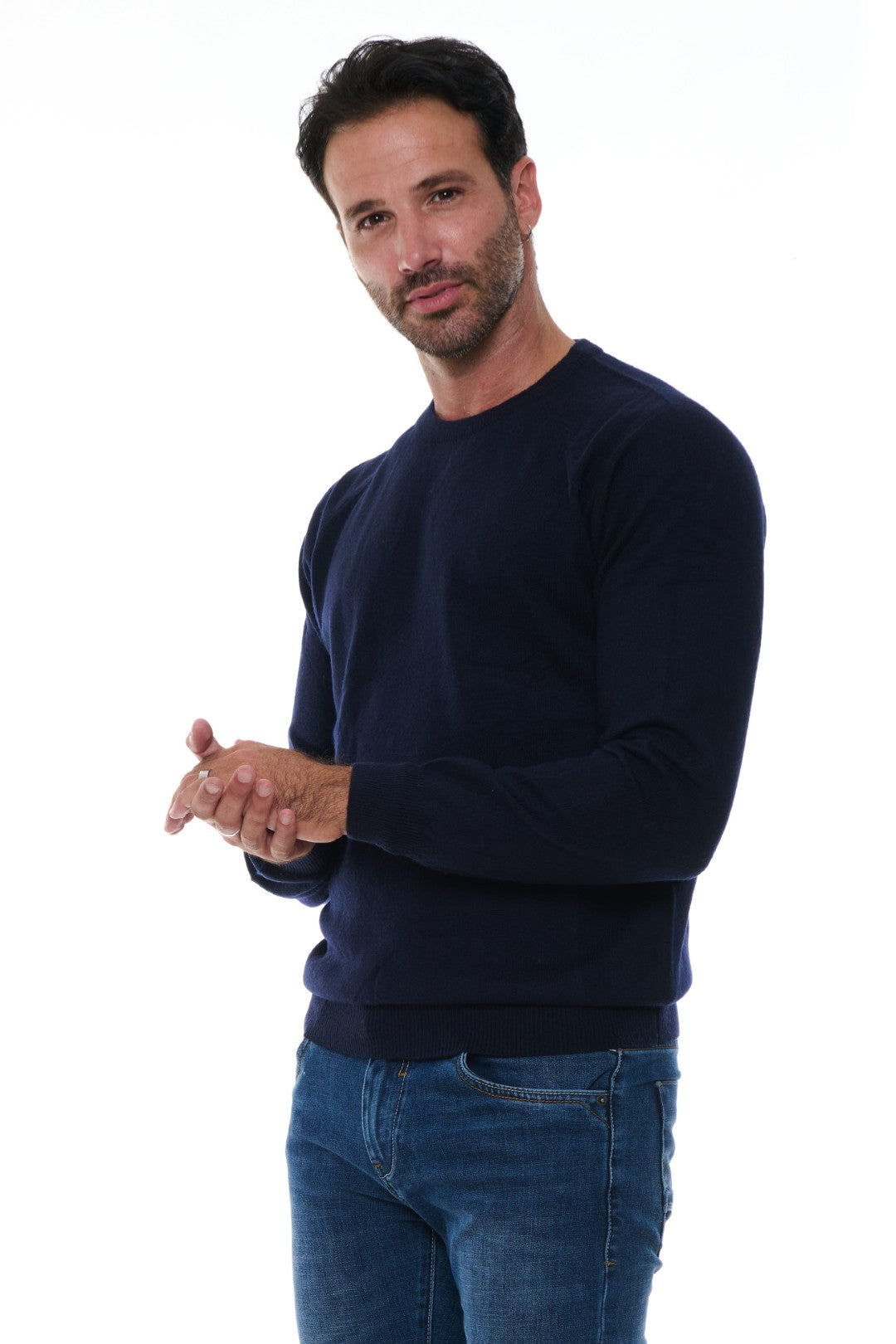 Maglia Girocollo raglan in Misto Cashmere