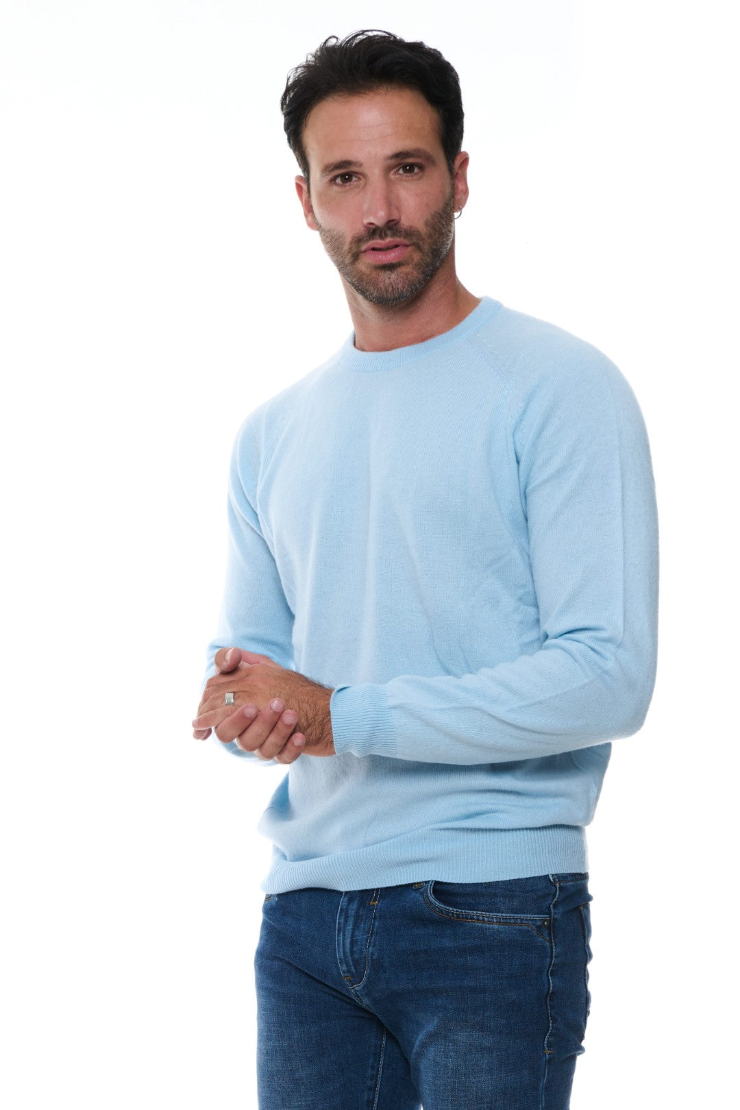 Maglia Girocollo raglan in Misto Cashmere