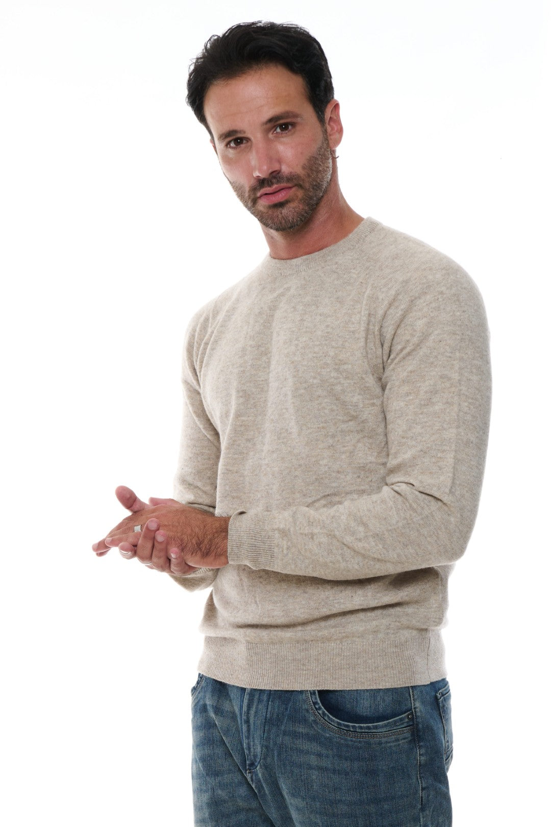 Maglia Girocollo raglan in Misto Cashmere