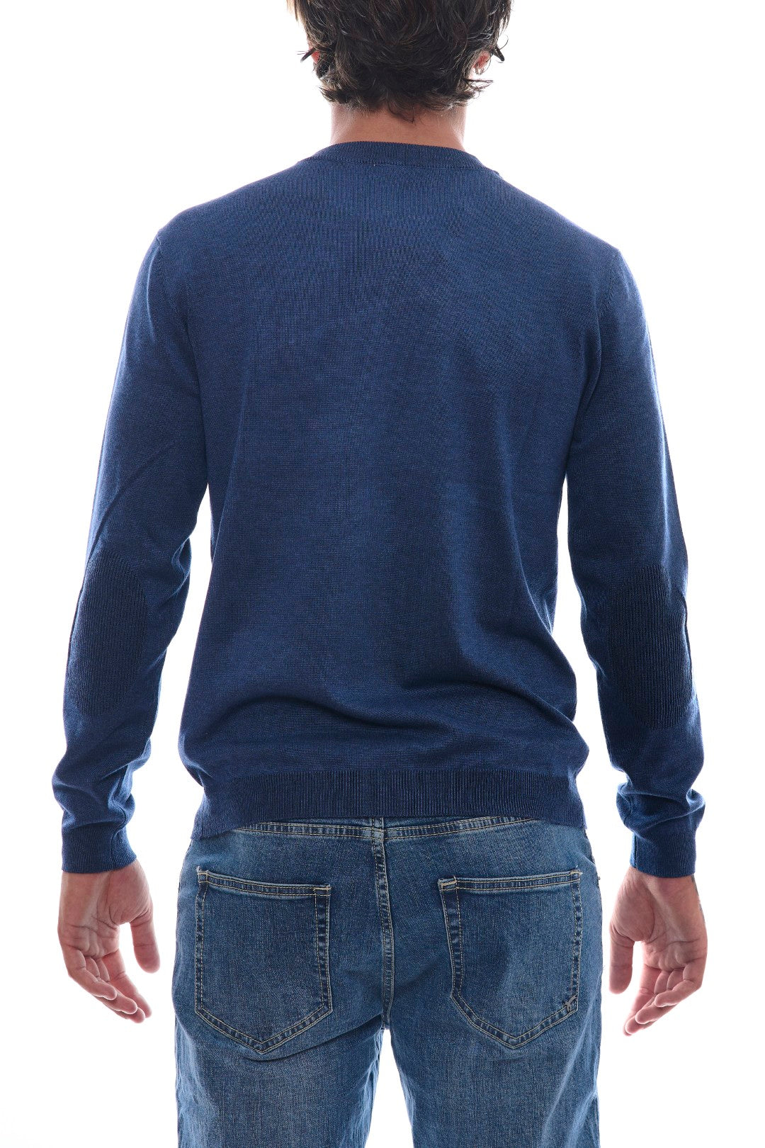 Jacquard sweater with patches