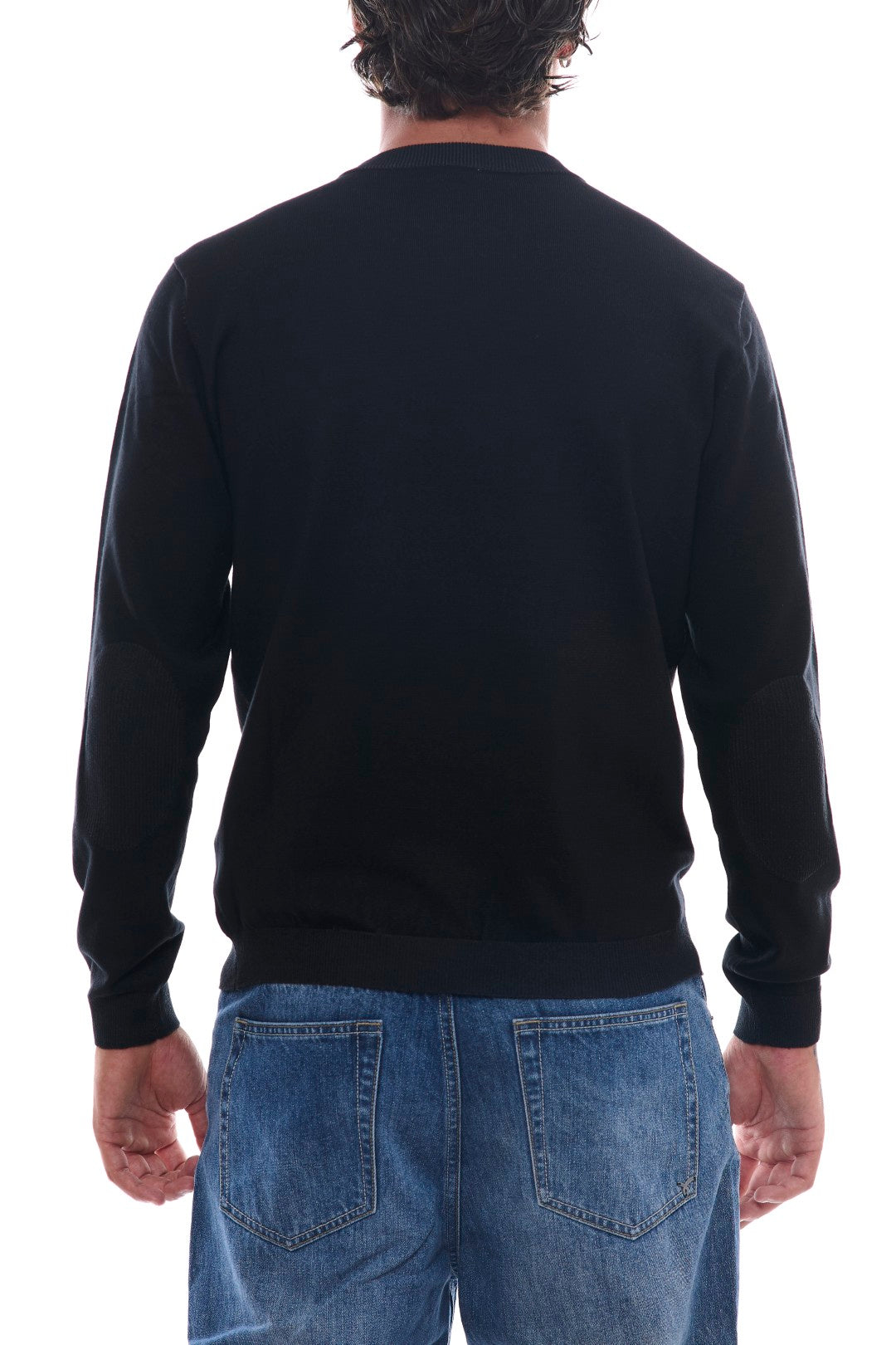 Jacquard sweater with patches