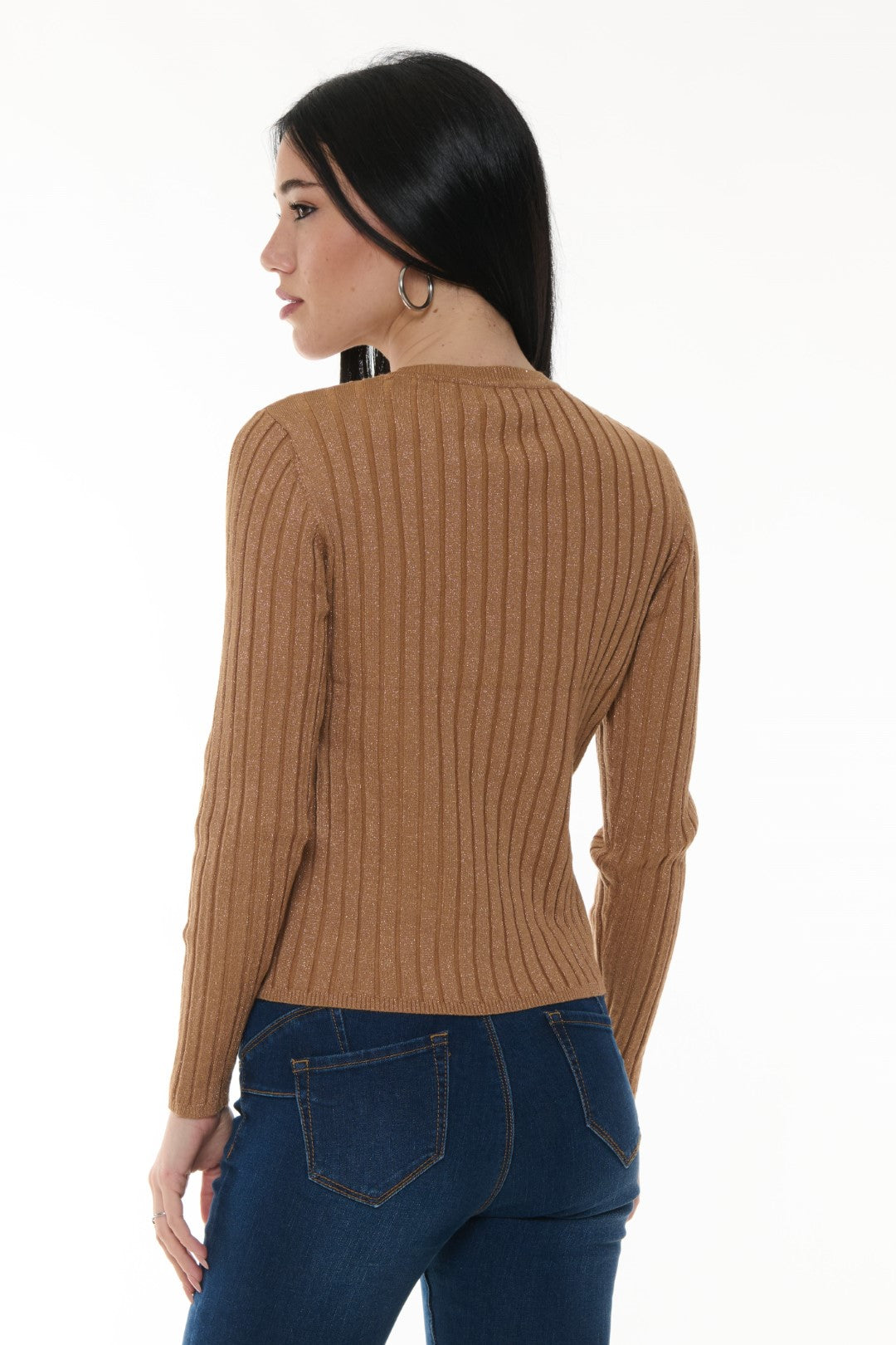 Maglia a costine Lurex