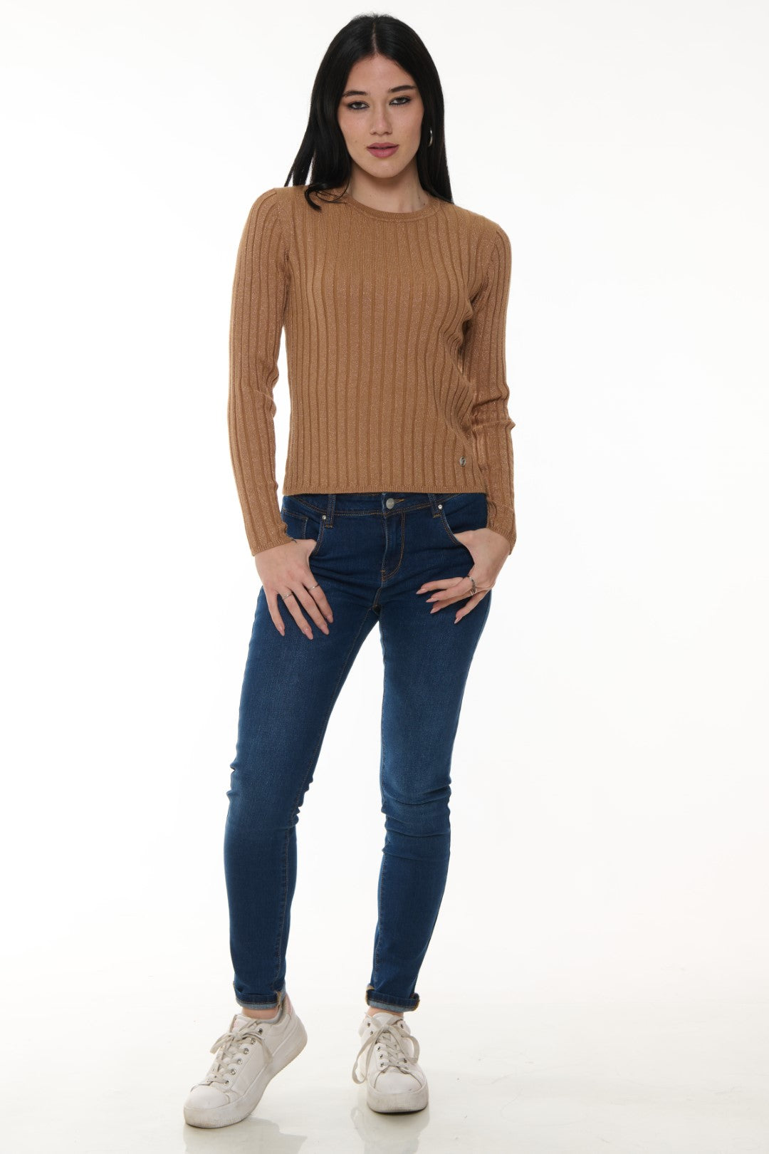 Maglia a costine Lurex