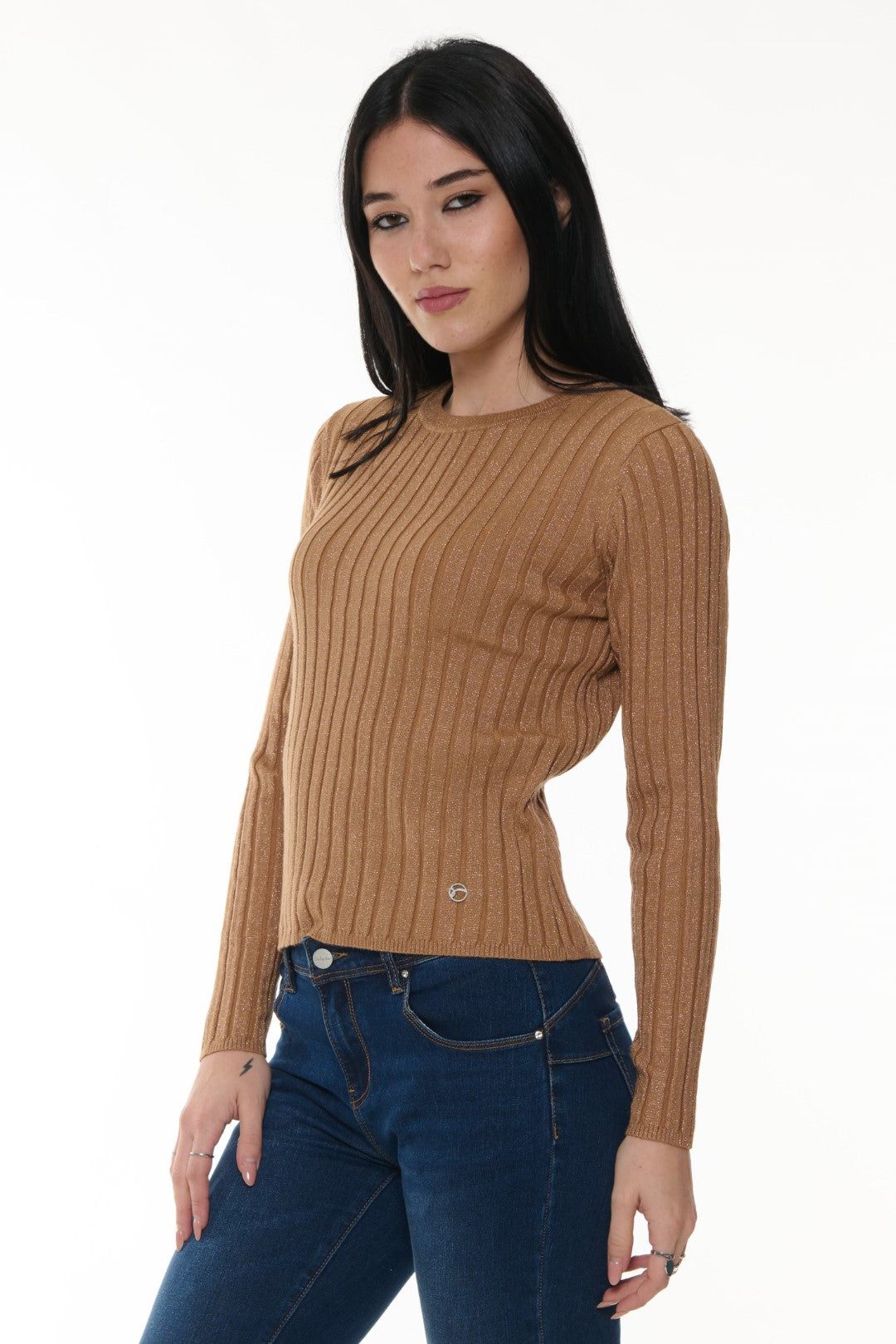 Maglia a costine Lurex