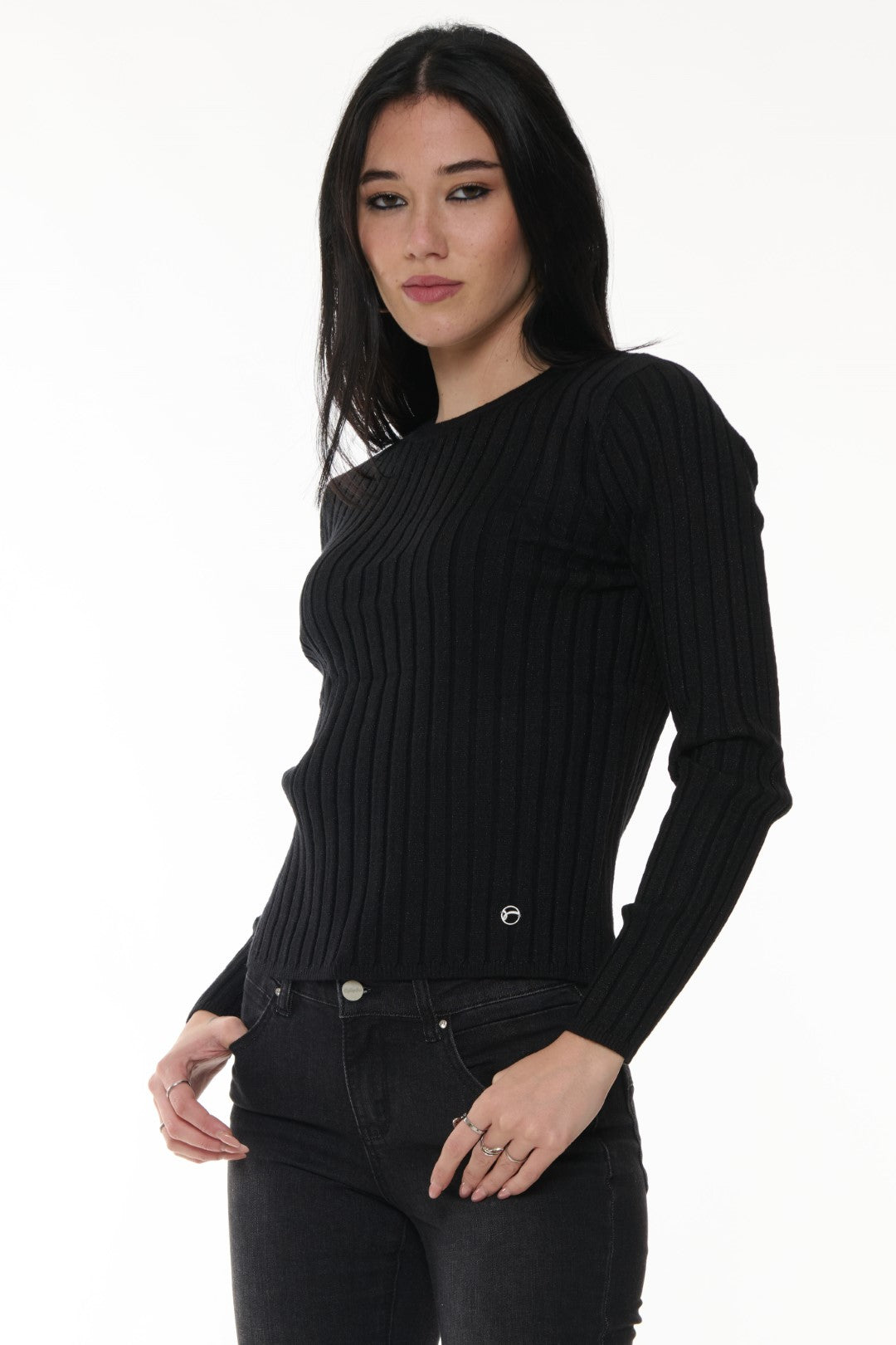 Maglia a costine Lurex