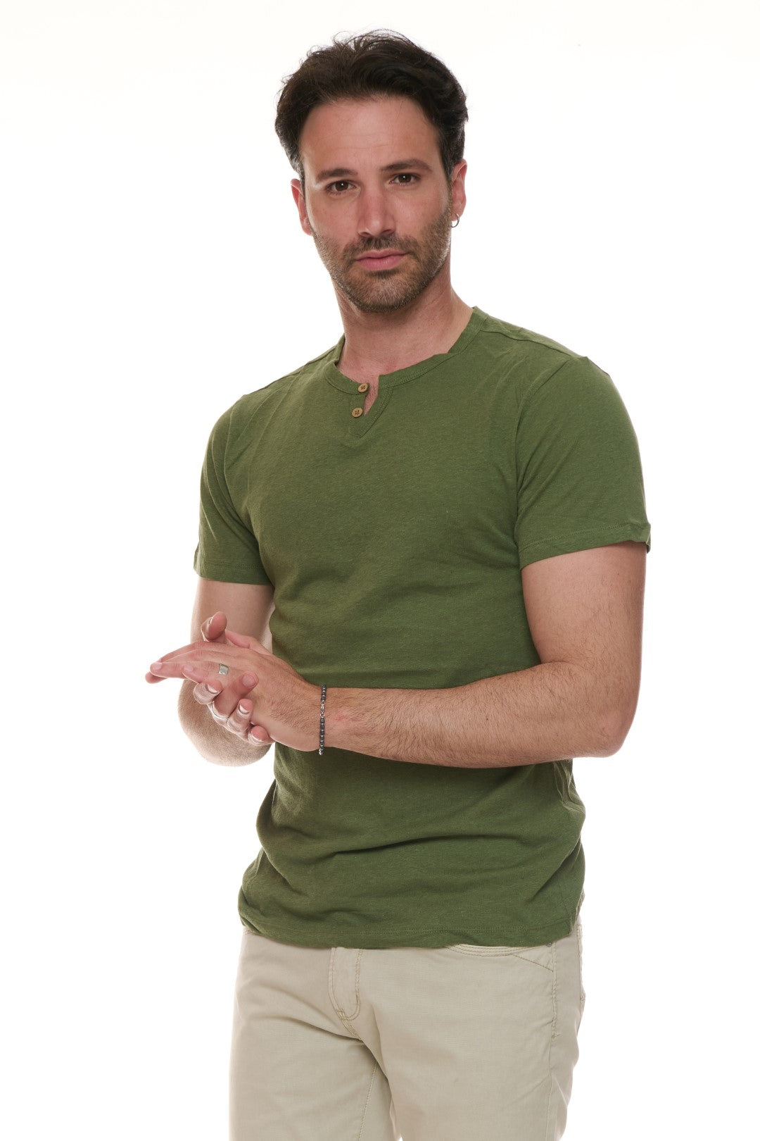 T-shirt con bottoncini Mistolino